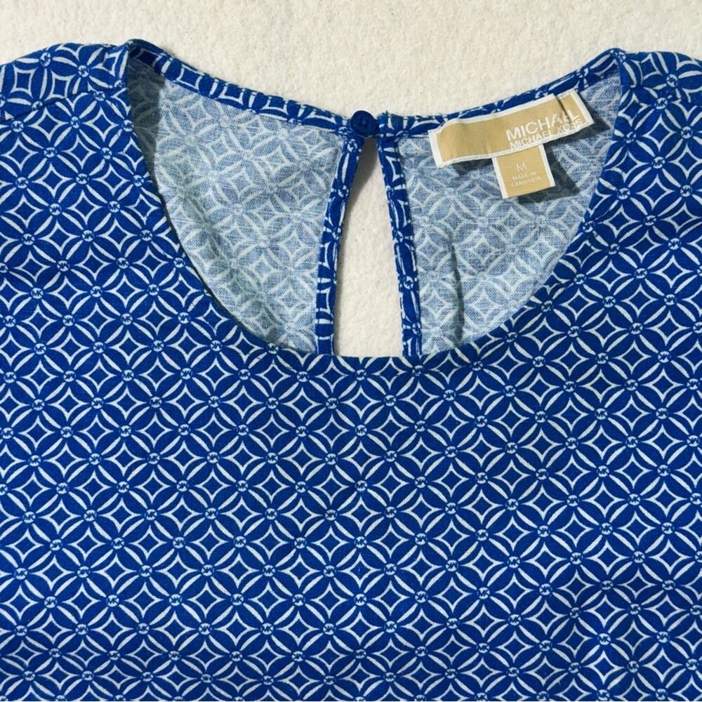 Mk Michael Kors Blue Monogram Patterned Linen Sid… - image 3